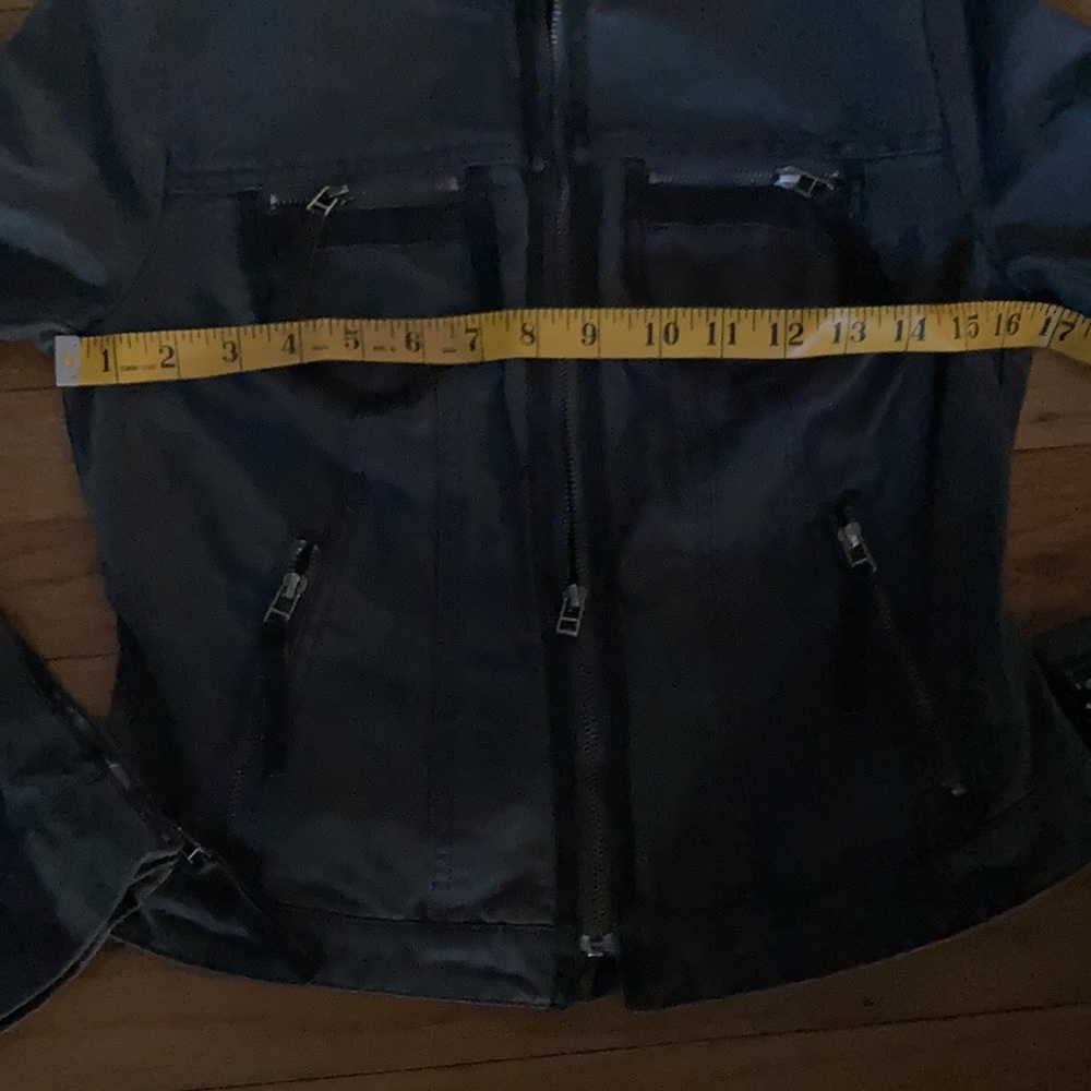 Moto Denim Vegan Leather Trim Small  Jacket - Picture 6 of 8